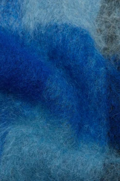 Mohair checked scarf