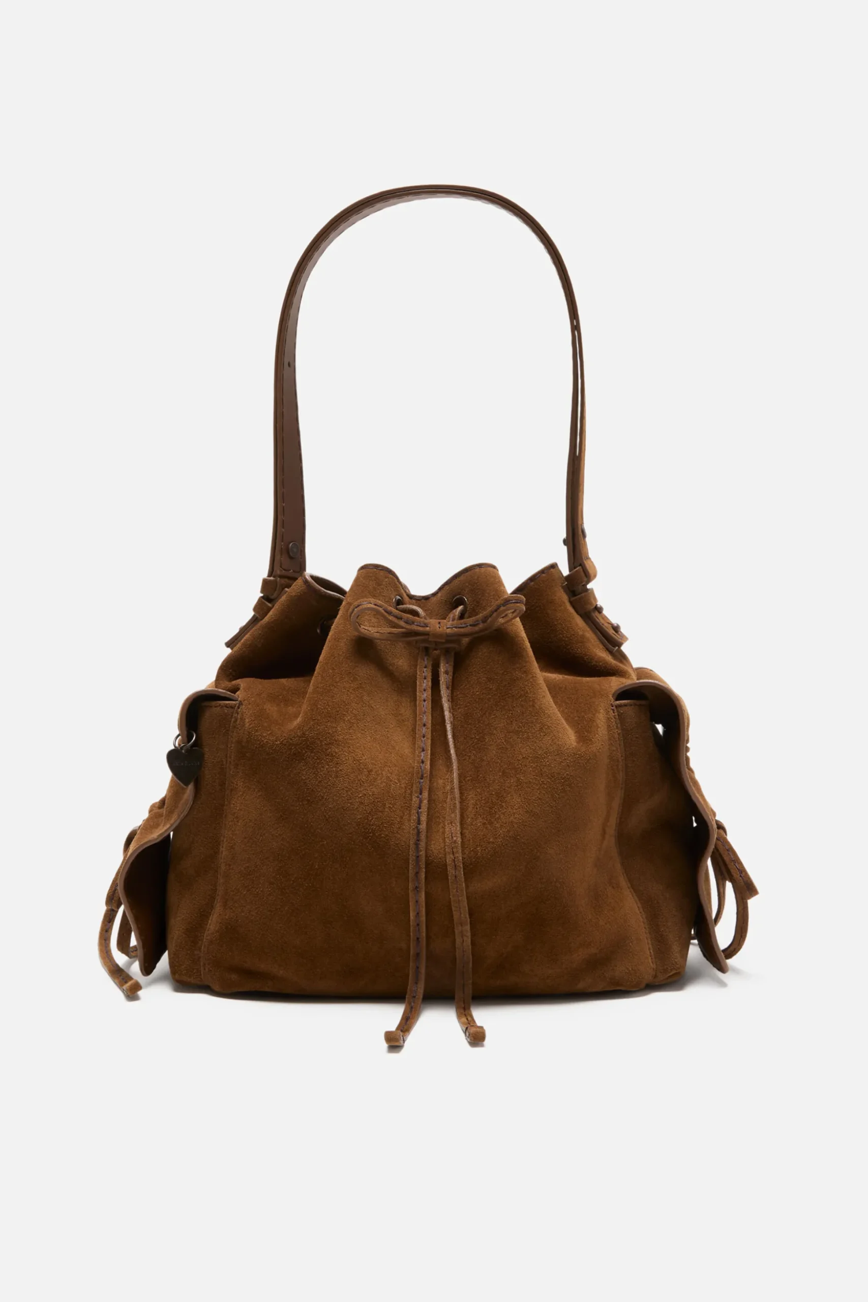 Multipocket Suede Bucket Bag