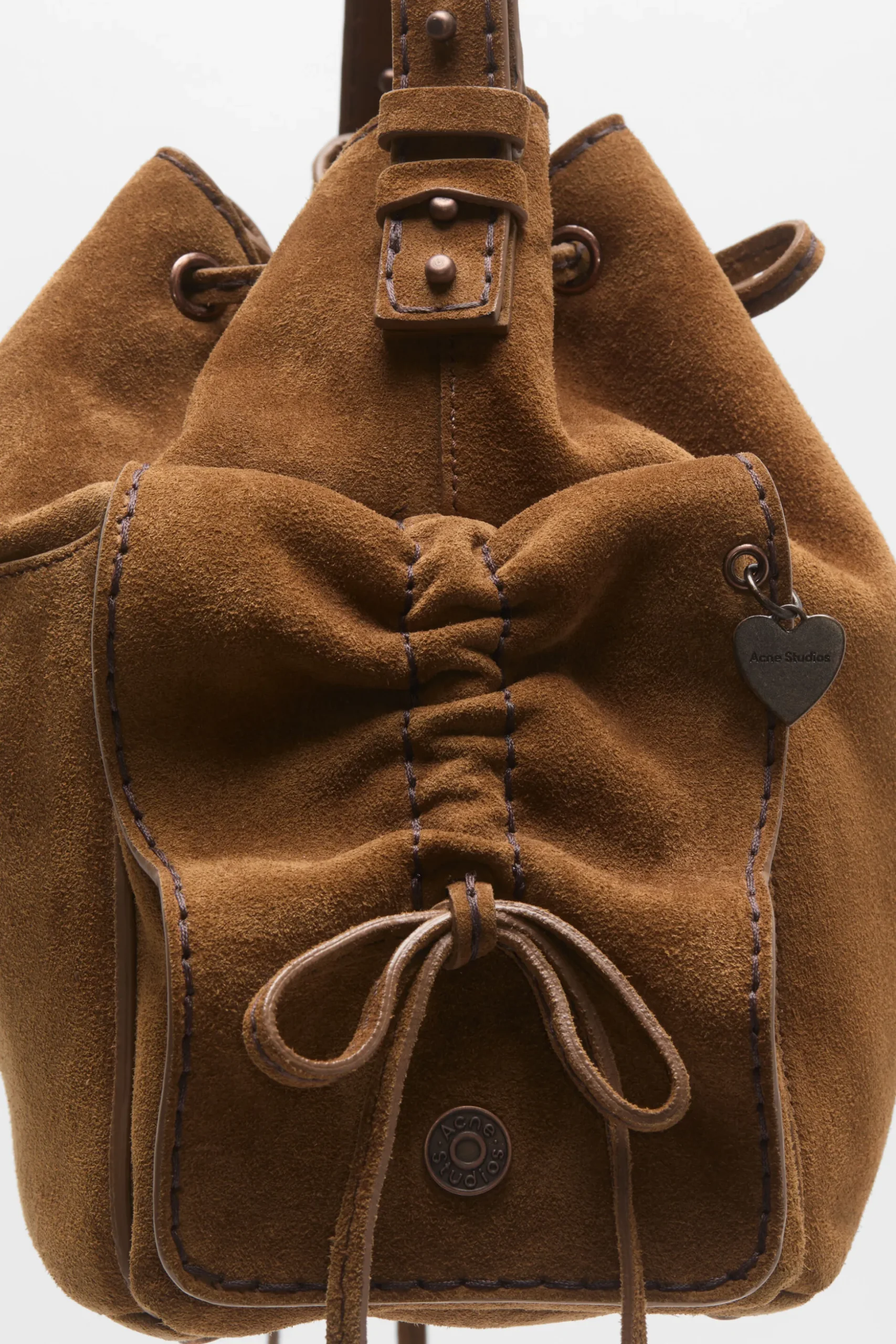 Multipocket Suede Bucket Bag