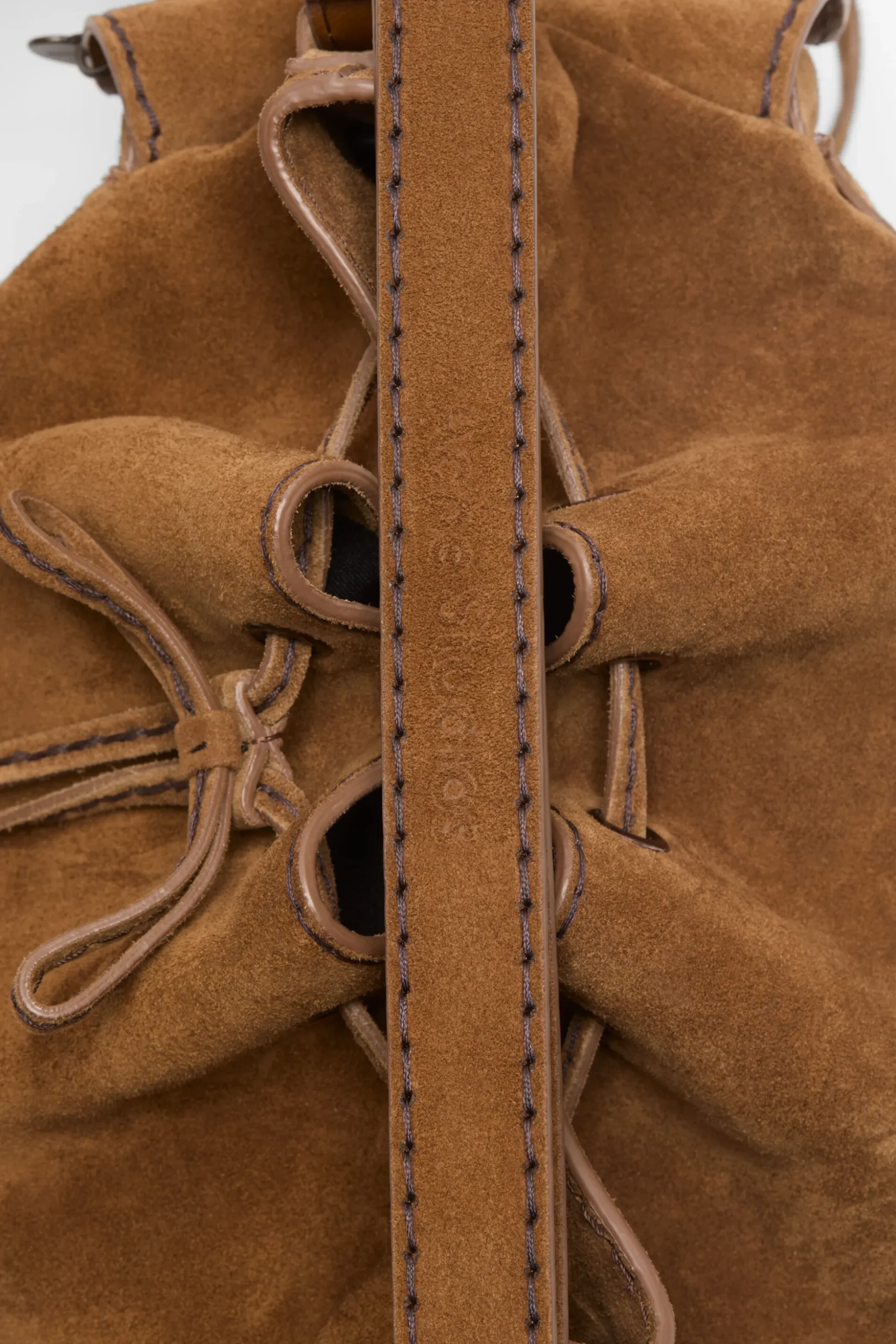 Multipocket Suede Bucket Bag