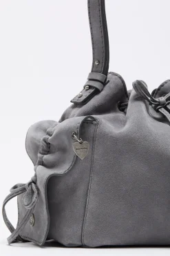 Multipocket Suede Bucket Bag