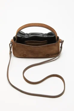 Multipocket suede micro bag
