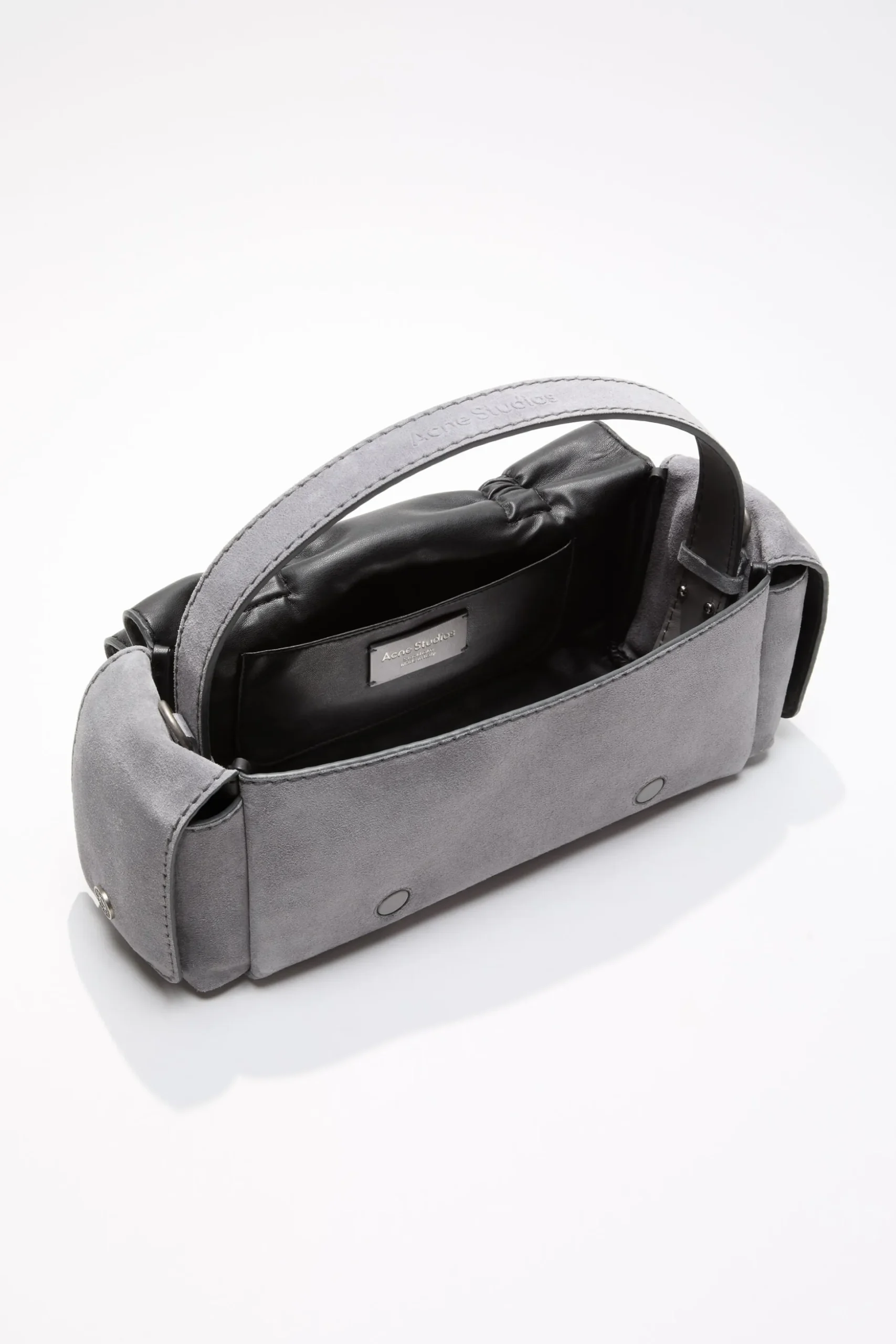 Multipocket suede shoulder bag