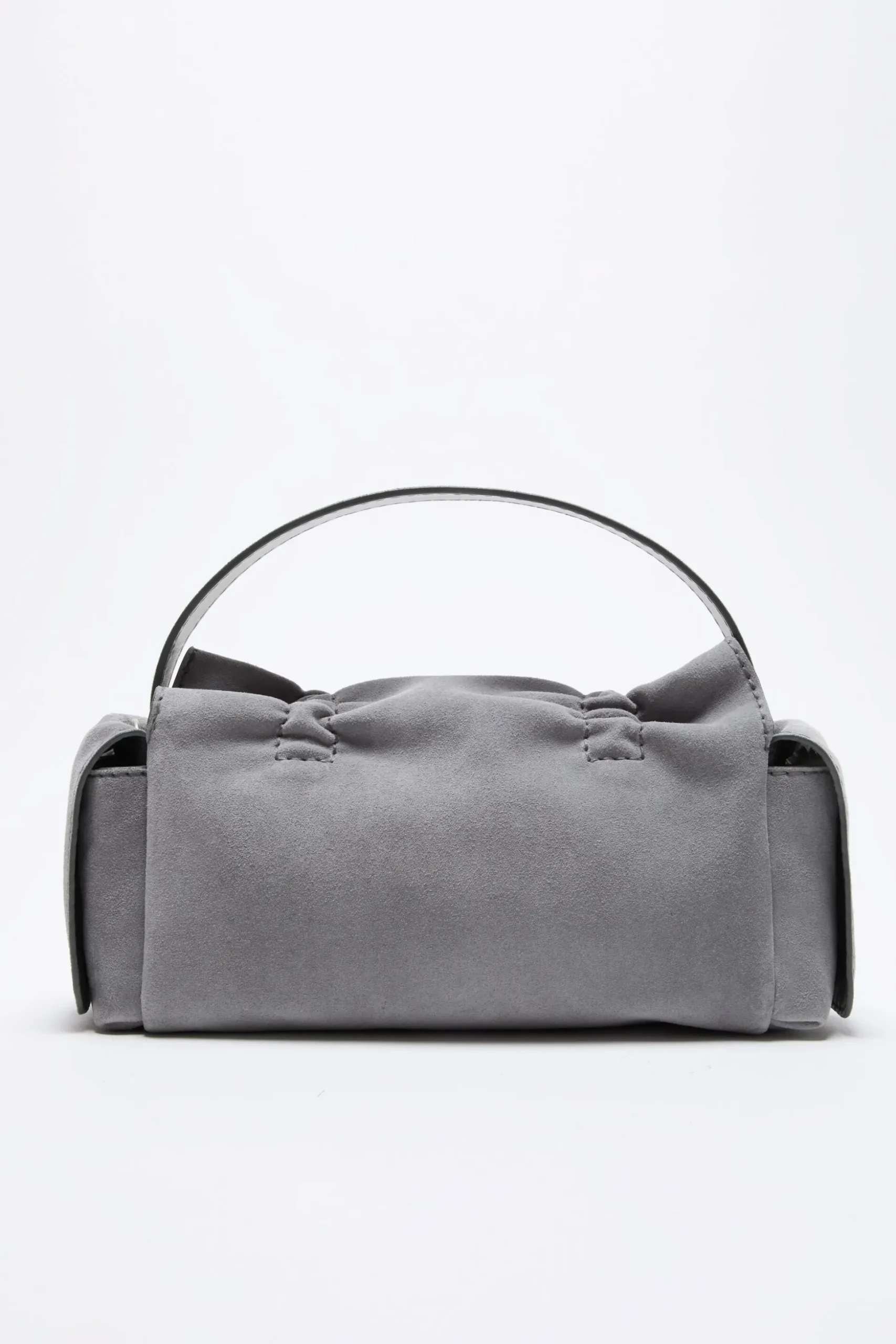 Multipocket suede shoulder bag