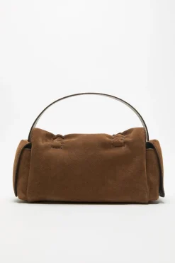 Multipocket suede shoulder bag