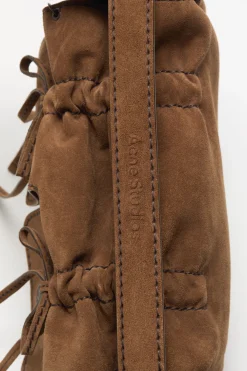 Multipocket suede shoulder bag
