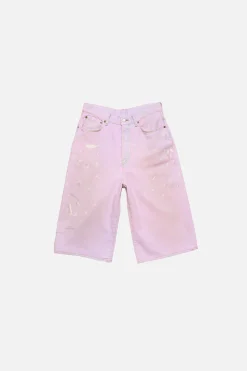 Pink denim shorts