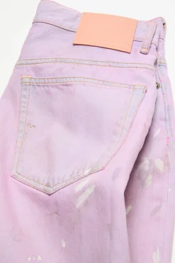 Pink denim shorts