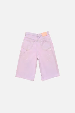Pink denim shorts
