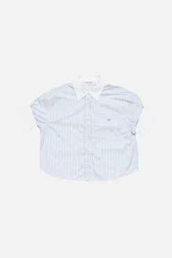 Pinstripe button-up shirt