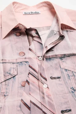 Printed button-up shirt