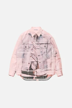 Printed button-up shirt