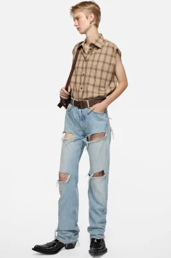 Regular fit distressed jeans - 2010F