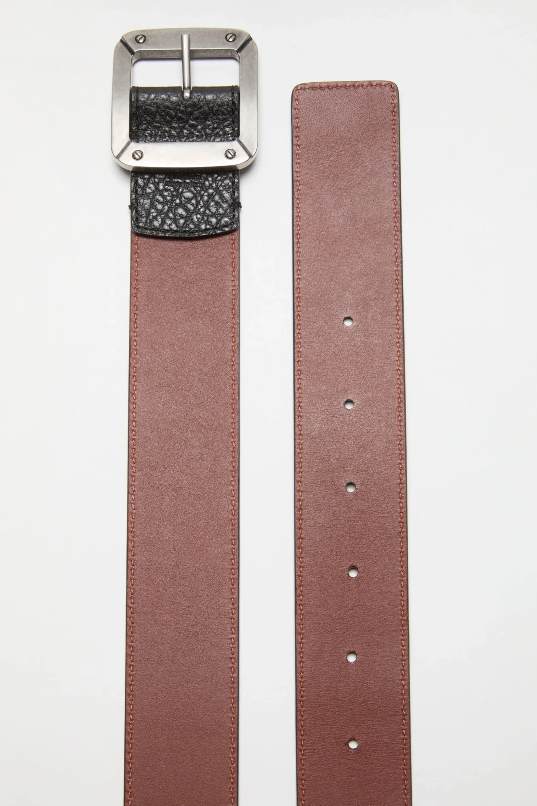 Reversible leather belt