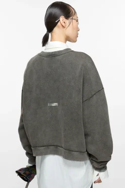 Rubber logo fleece sweatshirt