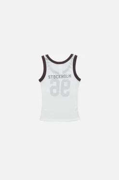 Sheer logo tank top