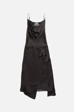 Shiny satin slip dress