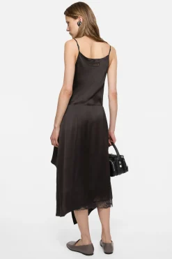 Shiny satin slip dress