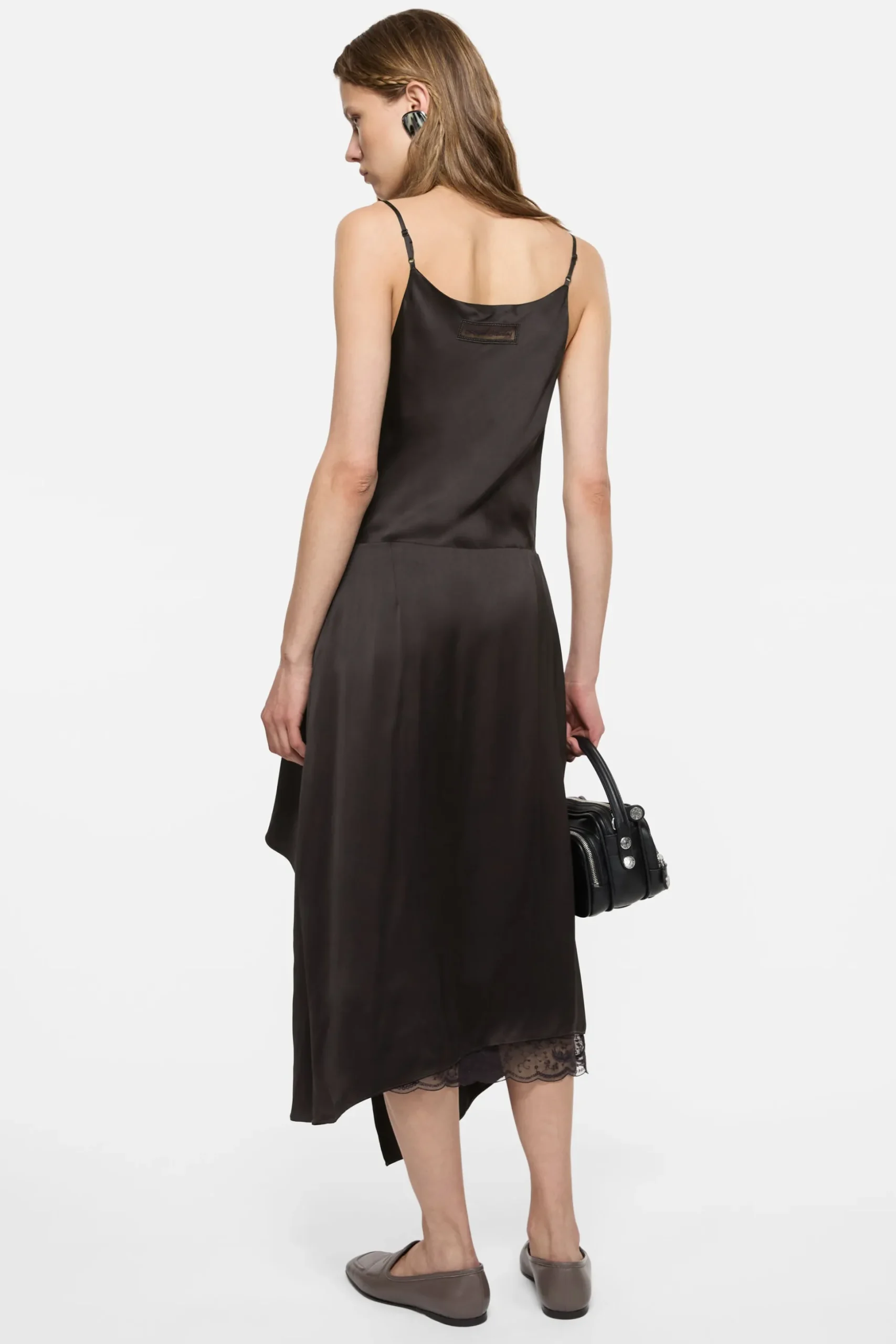 Shiny satin slip dress