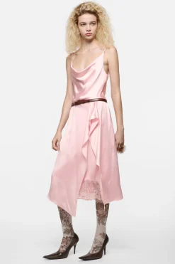 Shiny satin slip dress