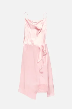 Shiny satin slip dress