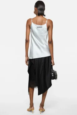 Shiny satin tank top