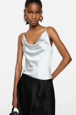 Shiny satin tank top