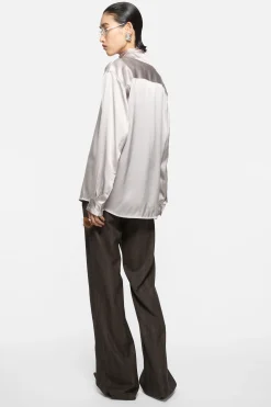 Silk blouse with logo