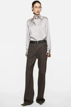 Silk blouse with logo
