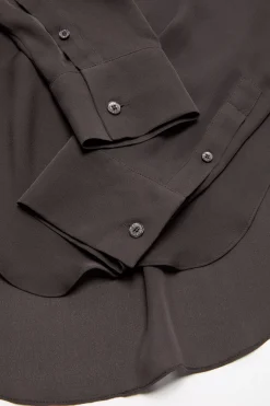 Silk cowl‑neck blouse