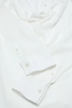 Silk cowl‑neck blouse