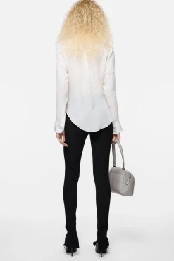 Silk cowl‑neck blouse