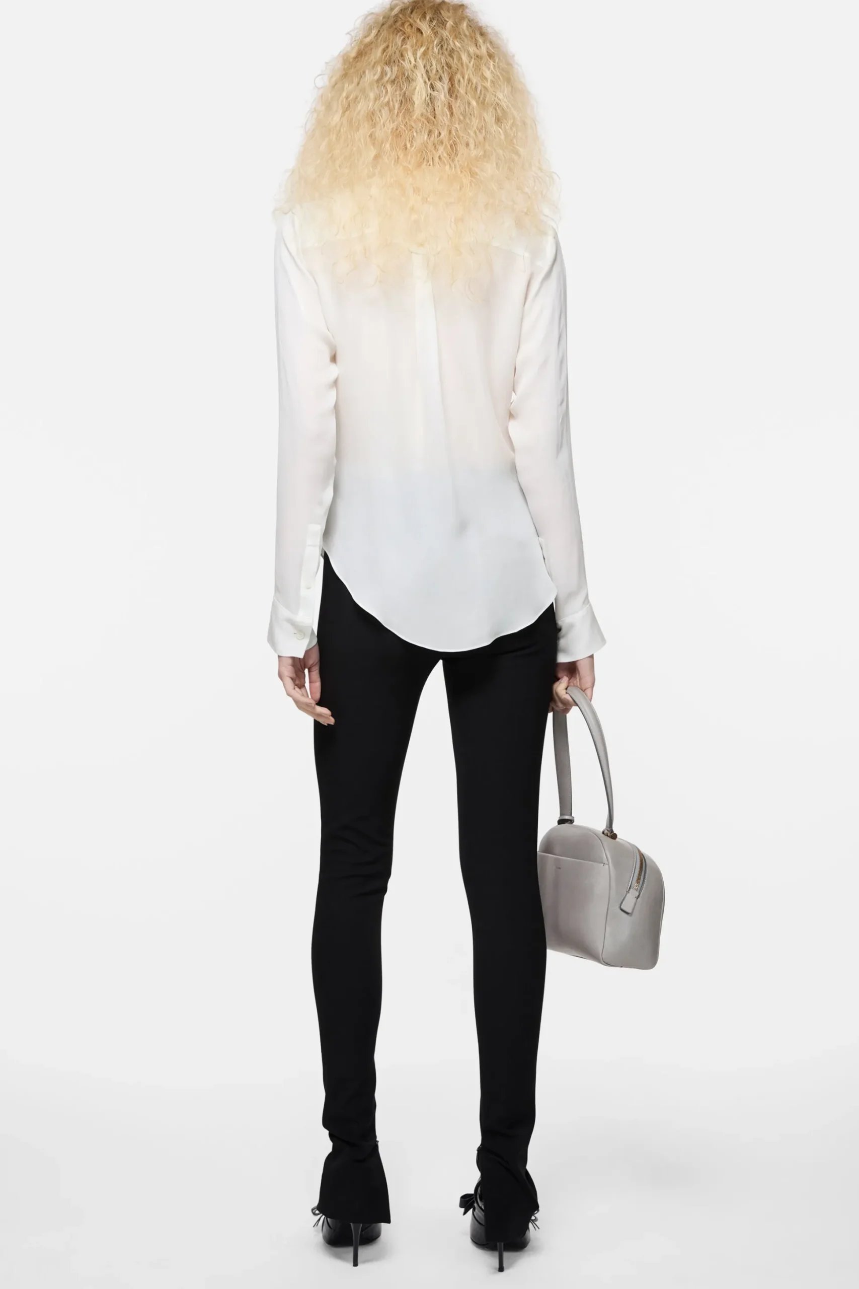 Silk cowl‑neck blouse