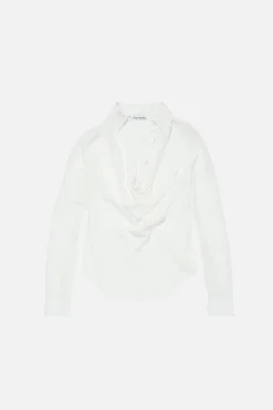Silk cowl‑neck blouse