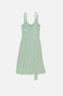 Silk midi dress with bow