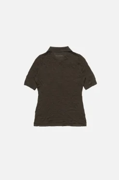 Silk polo knit