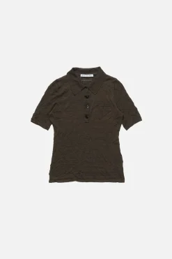 Silk polo knit