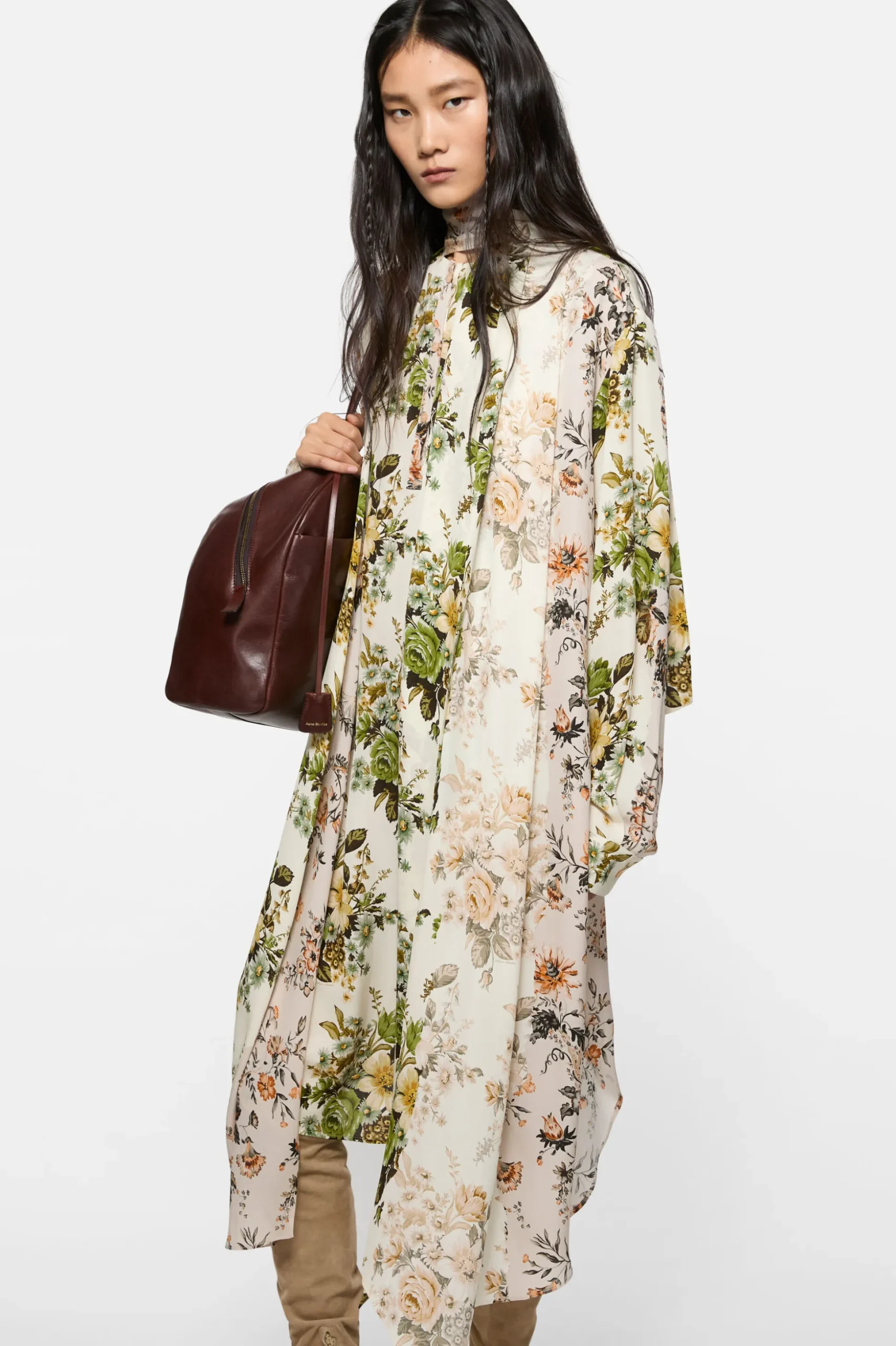 Silk shirt dress