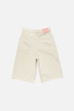 Stained denim shorts