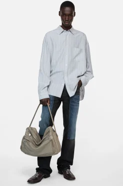 Striped button-up shirt