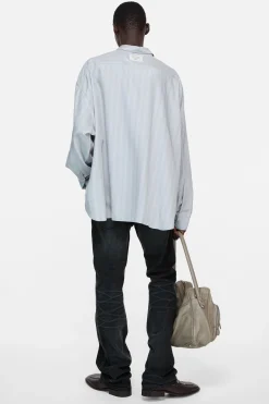Striped button-up shirt