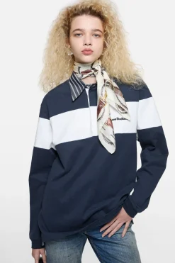 Striped polo sweatshirt