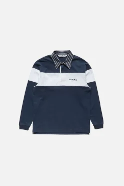 Striped polo sweatshirt
