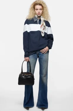 Striped polo sweatshirt