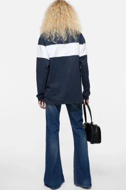 Striped polo sweatshirt
