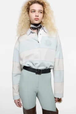 Striped polo sweatshirt