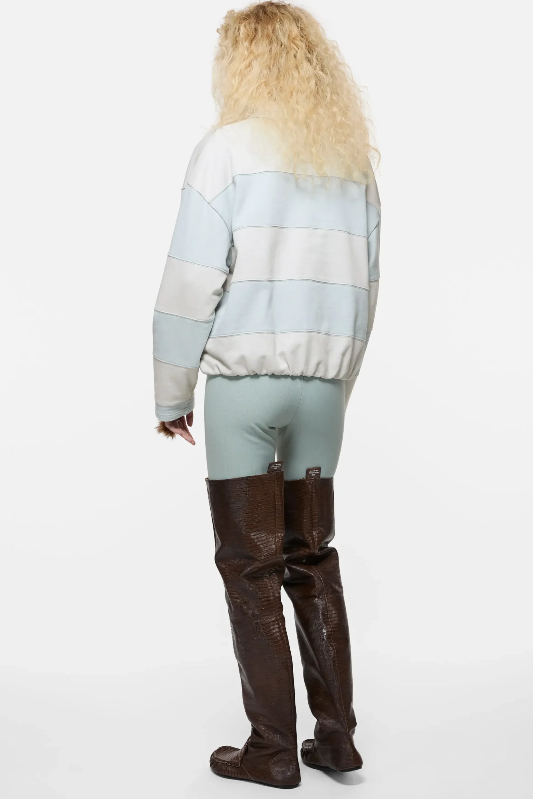 Striped polo sweatshirt