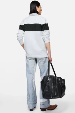 Striped polo sweatshirt