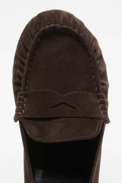 Suede saddle loafers
