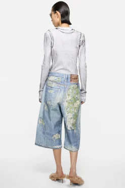 Trompe-l’œil denim shorts